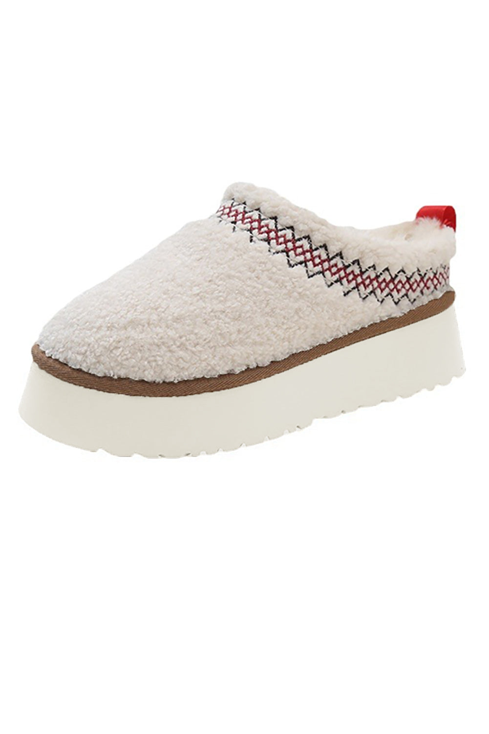 Embroidered Plush Slippers