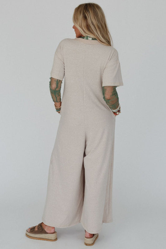Chest Pockets Wide Leg Jumpsuit