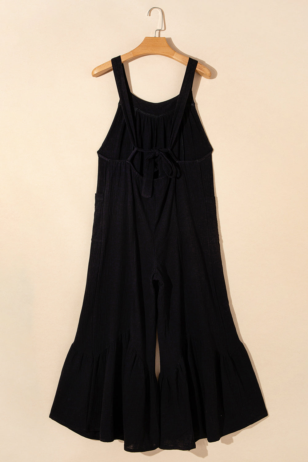 Gray Wide Leg Ruffle Jumpsuit