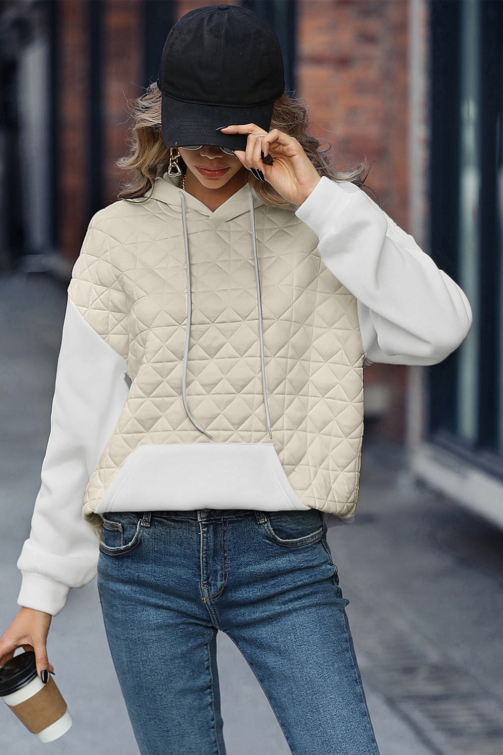 Dark Grey Solid Quilted Pullover and Pants Outfit