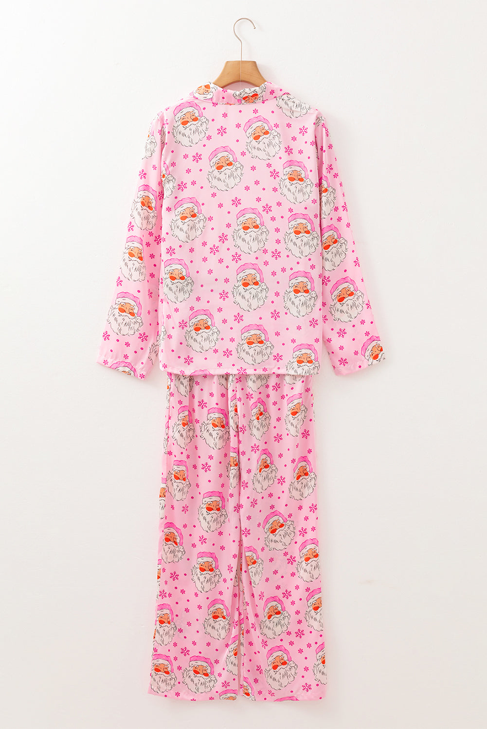 Pink Santa Claus Snowflake Christmas Pajama Set