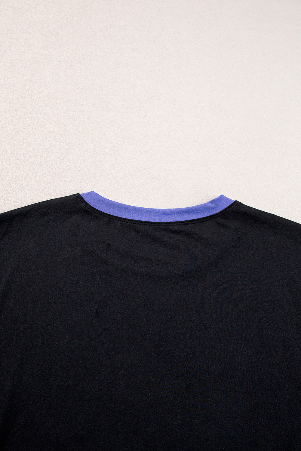 Black Color Block Detail Casual Two-piece Outfit