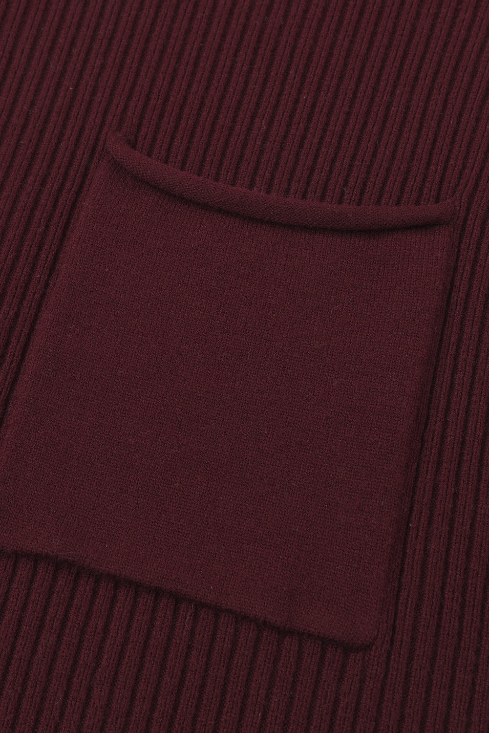 Oatmeal Patch Pocket Ribbed Knit Short Sleeve Sweater Dress