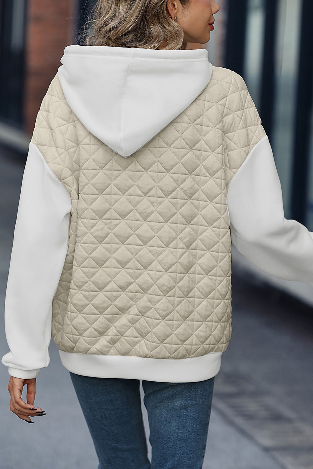 Dark Grey Solid Quilted Pullover and Pants Outfit