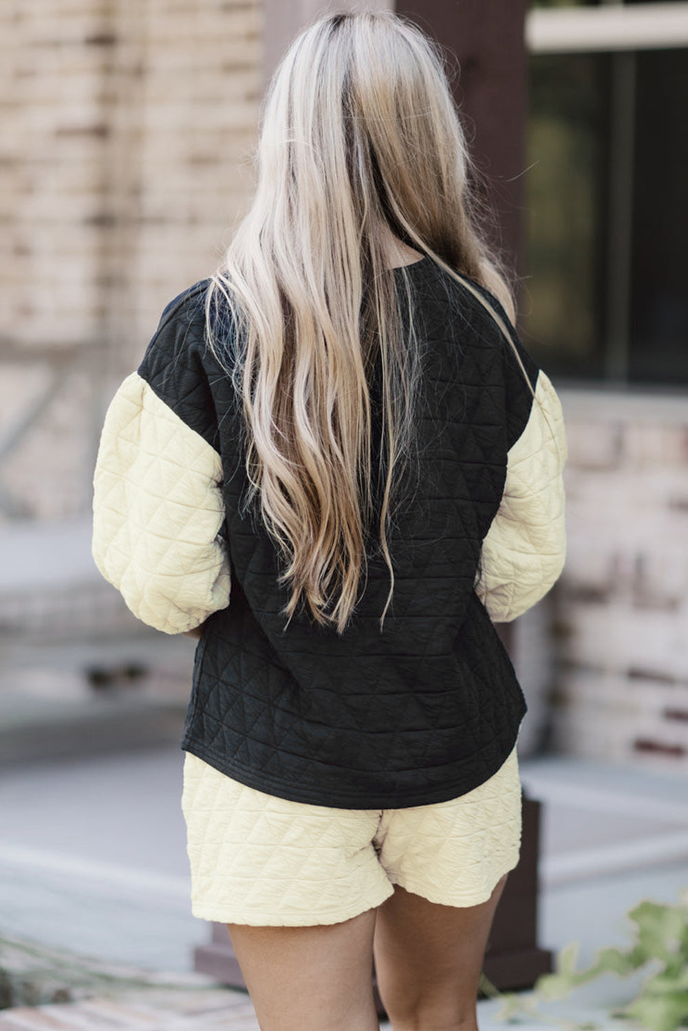 Dark Grey Solid Quilted Pullover and Pants Outfit