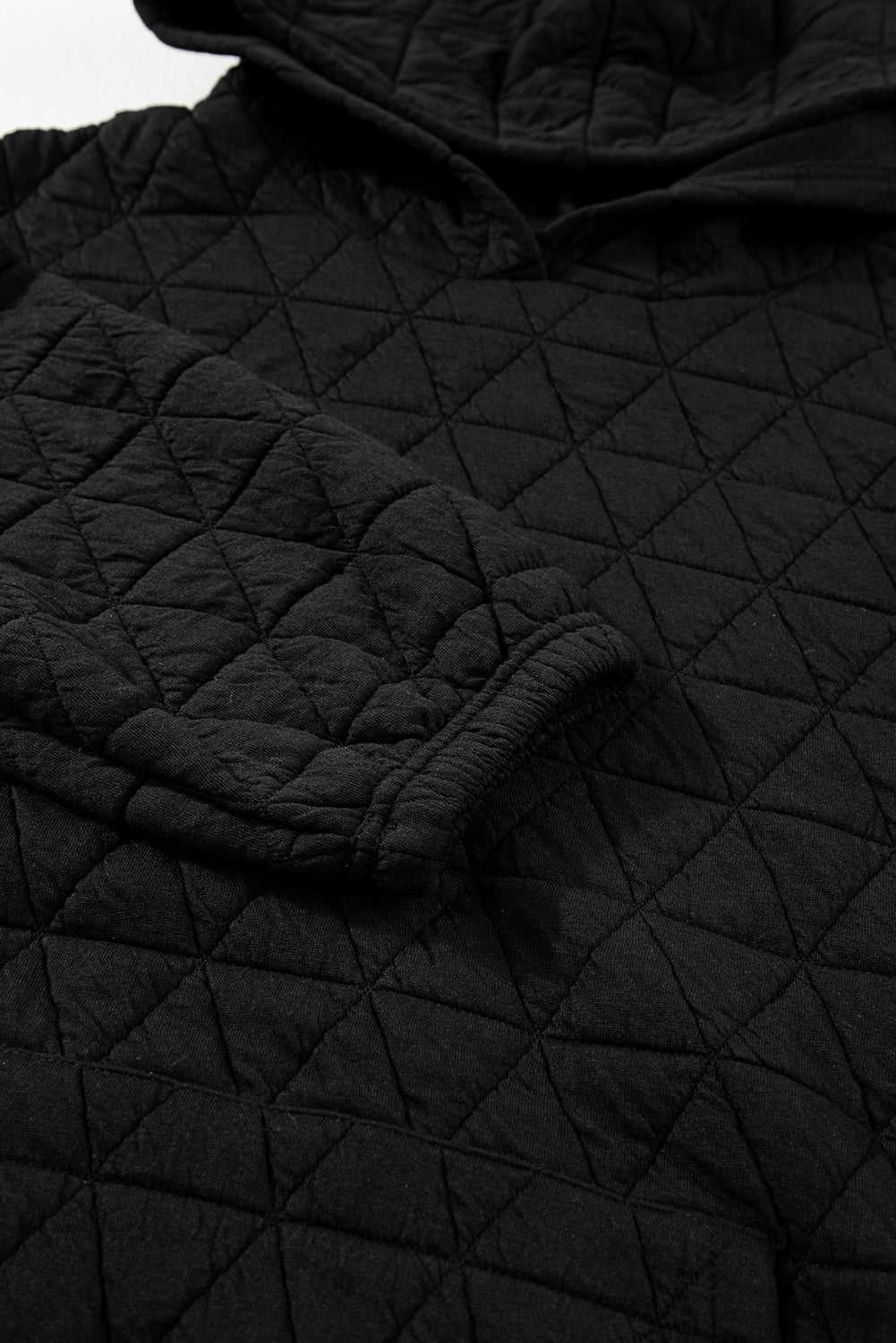 Dark Grey Solid Quilted Pullover and Pants Outfit