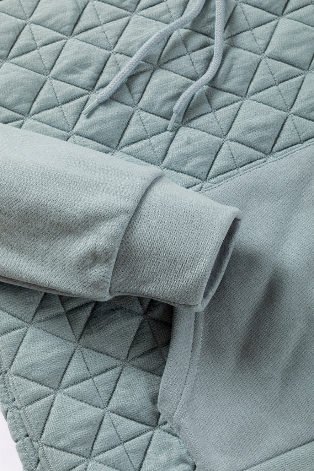 Dark Grey Solid Quilted Pullover and Pants Outfit