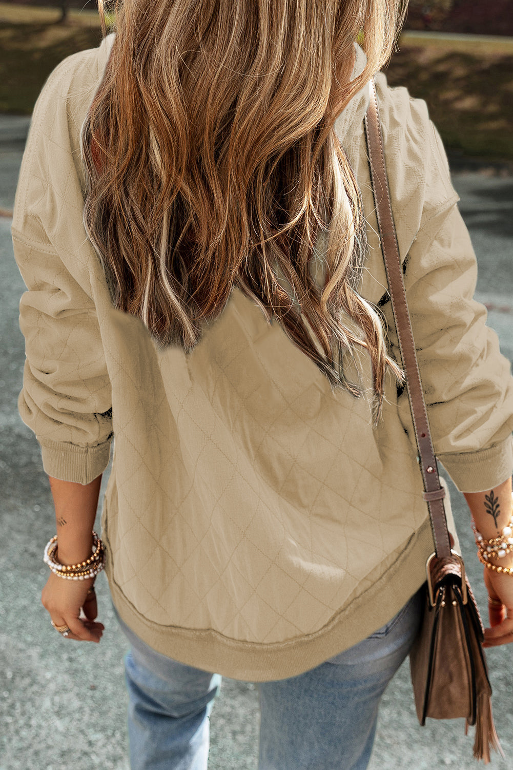 Dark Grey Solid Quilted Pullover and Pants Outfit