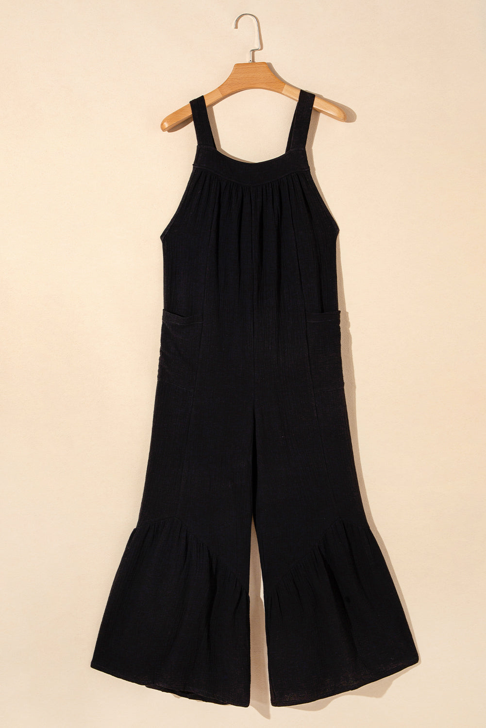 Gray Wide Leg Ruffle Jumpsuit