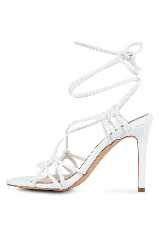 TRIXY KNOT LACE UP HIGH HEELED SANDAL