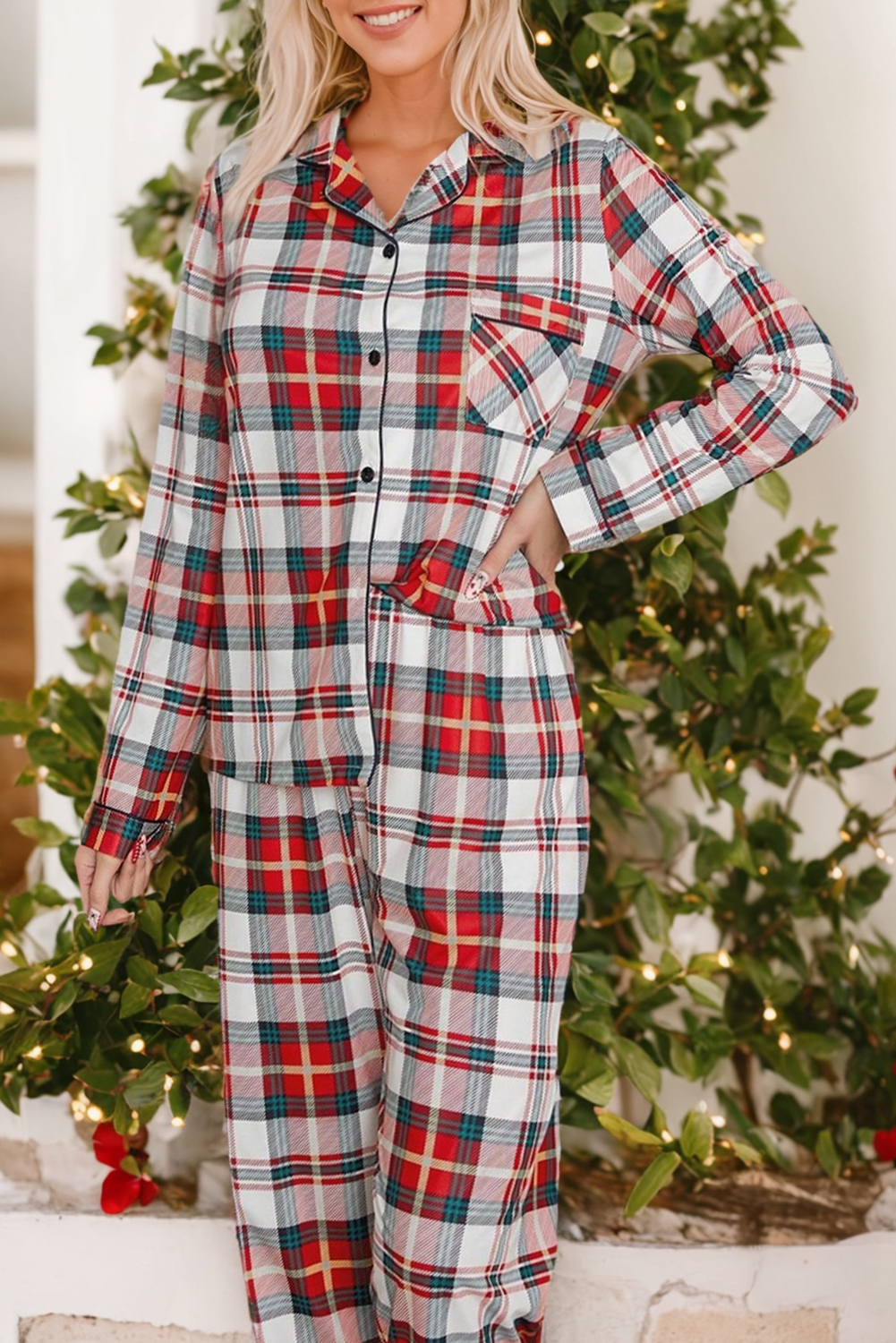 Christmas Plaid Pajamas Set