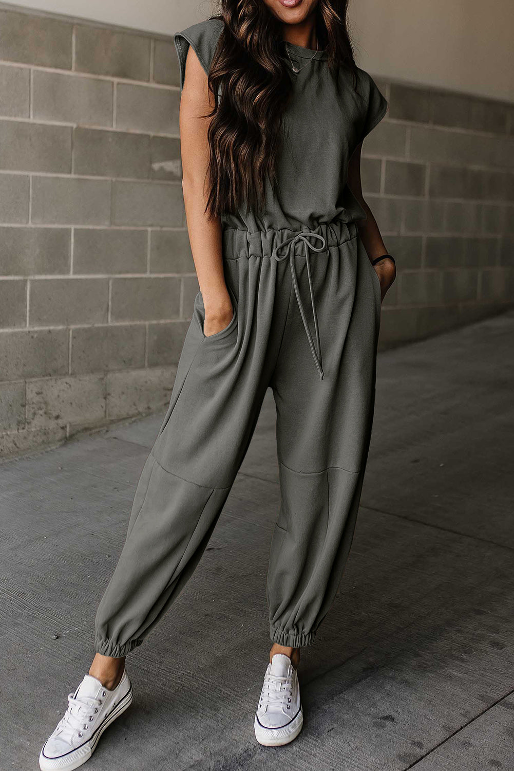Cap Sleeve Open Back Jumpsuit