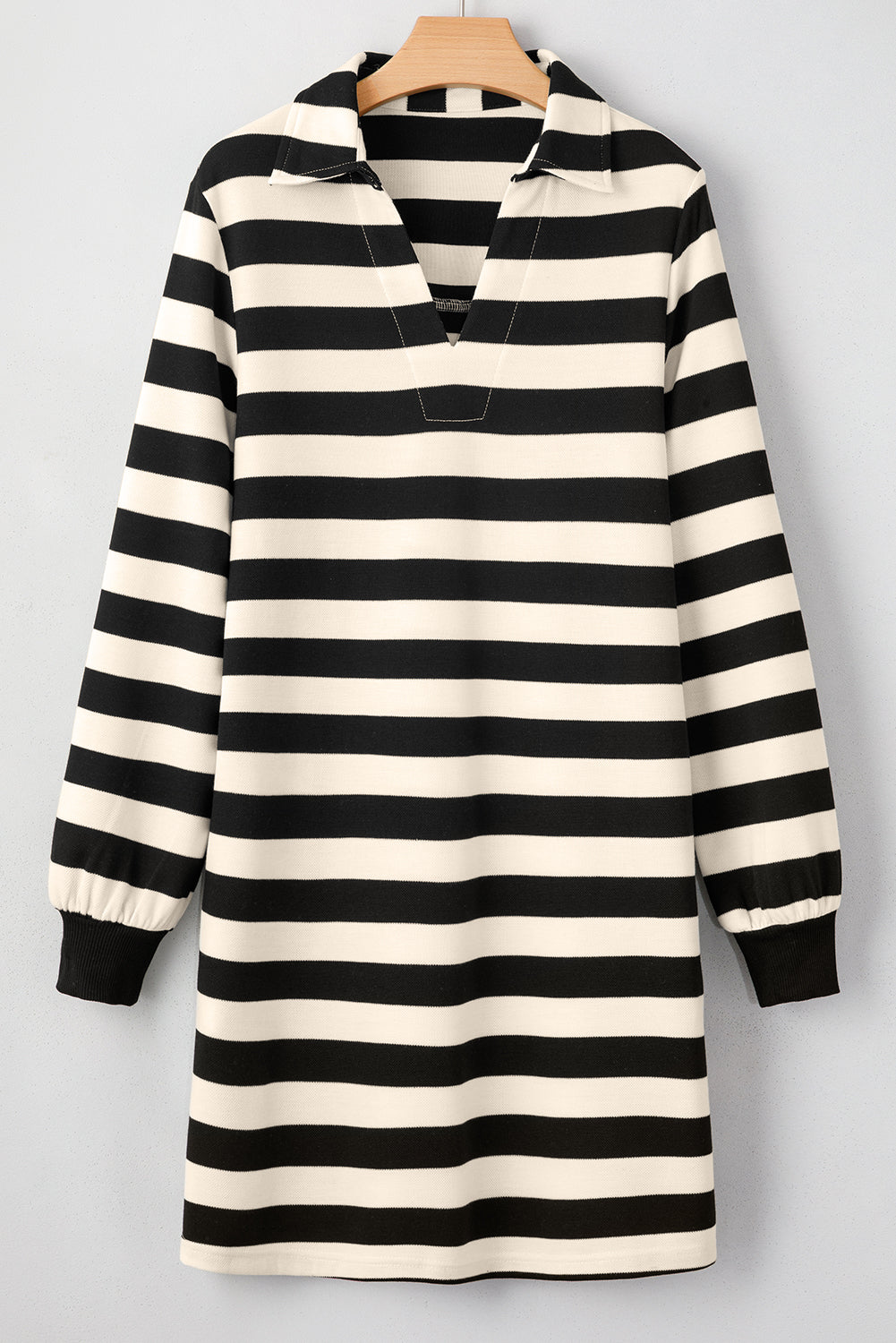 V Neck Long Sleeve Loose Casual Dress