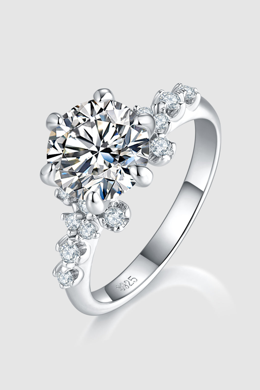 2 Carat Moissanite Sterling Silver Ring