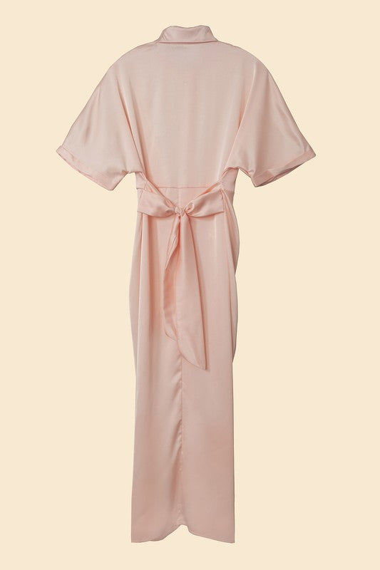 Satin wrap dress