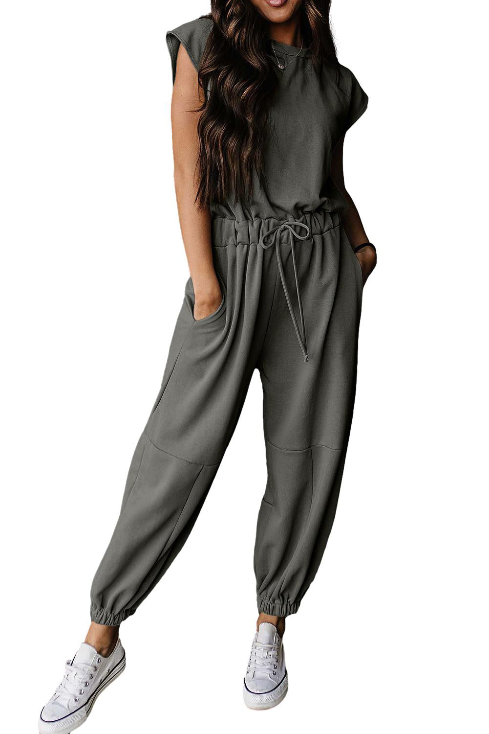 Cap Sleeve Open Back Jumpsuit