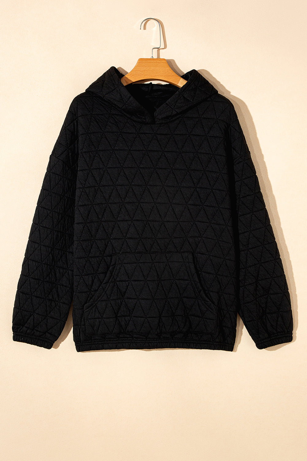 Dark Grey Solid Quilted Pullover and Pants Outfit