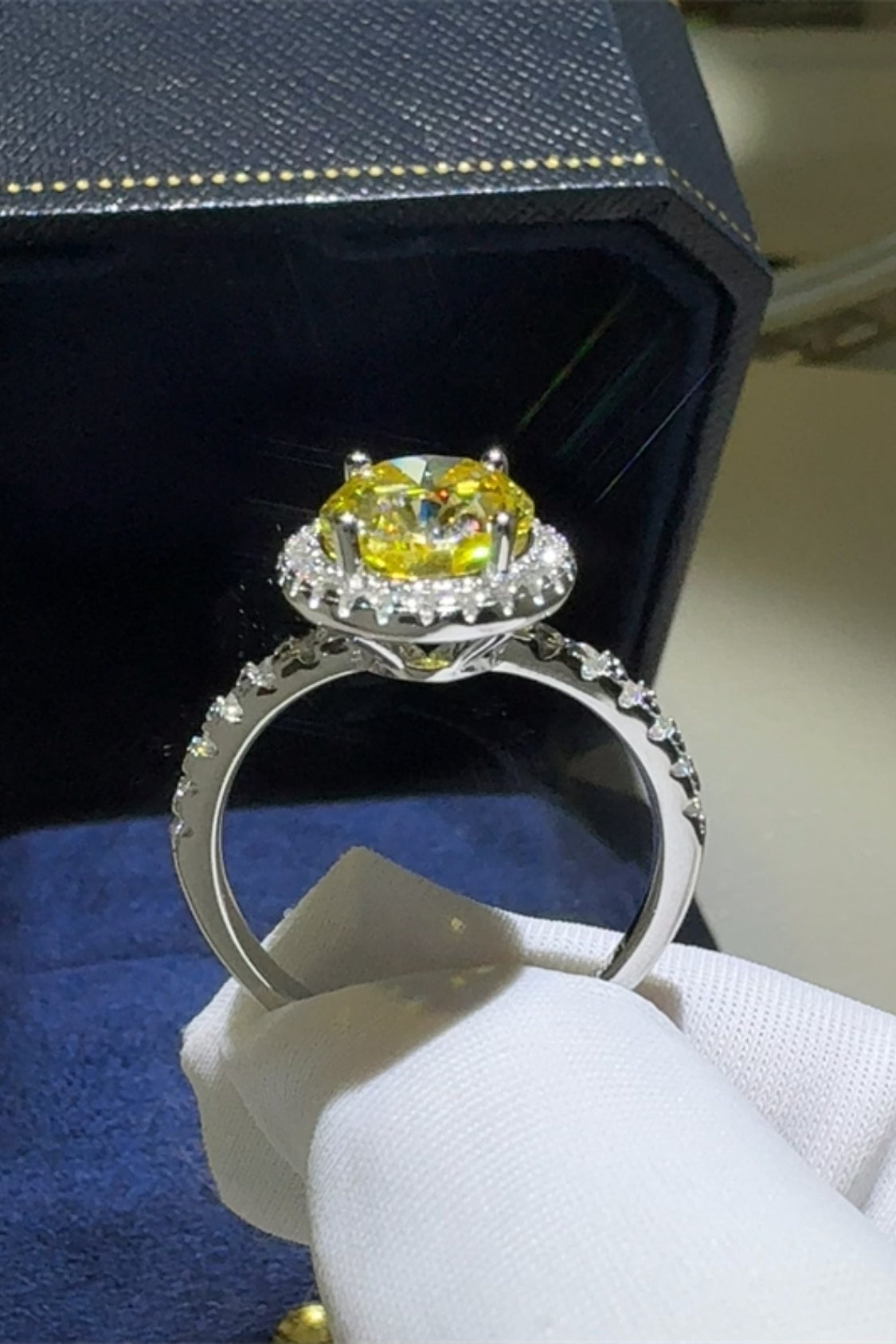 3 Carat Moissanite Sterling Silver Ring