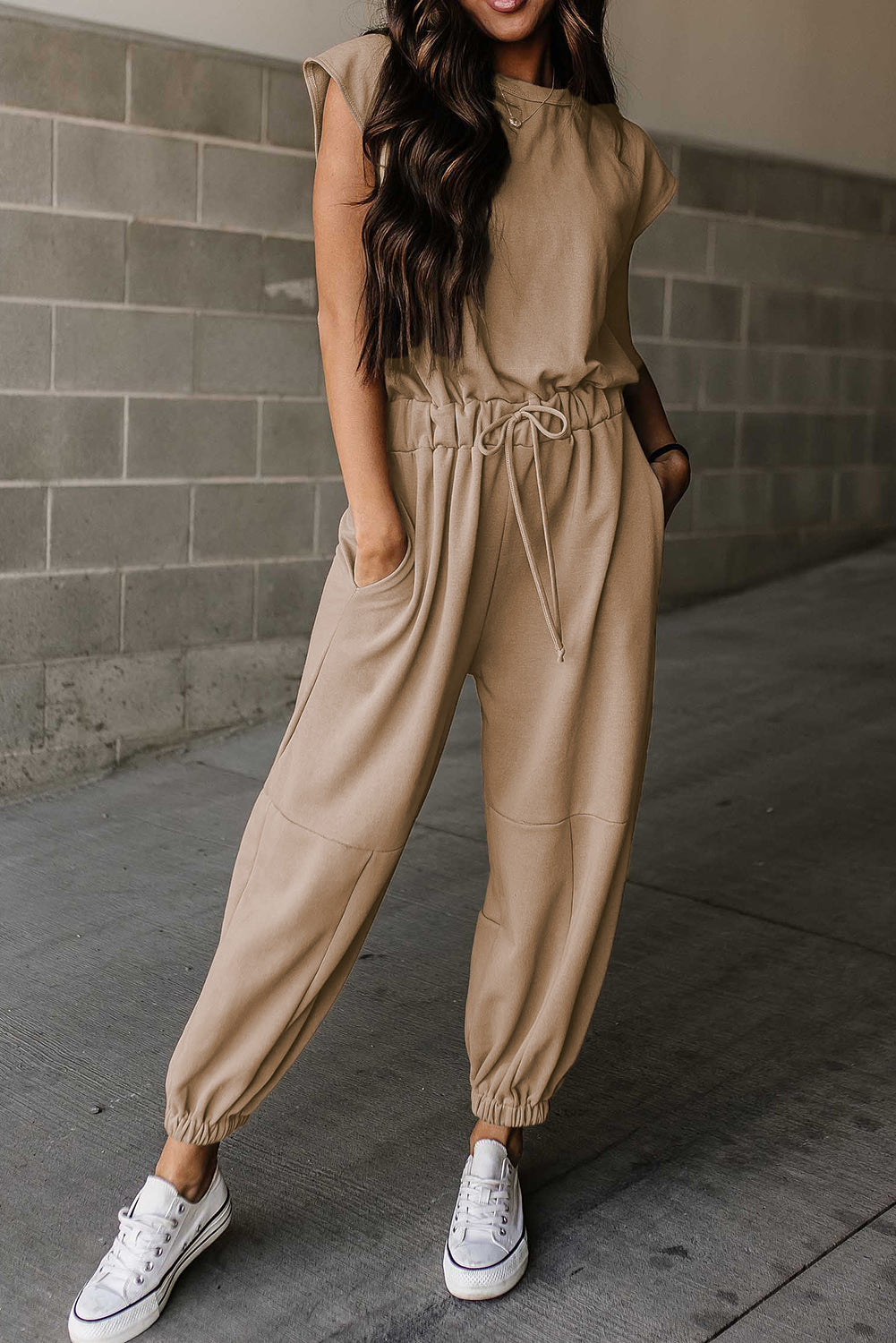 Cap Sleeve Open Back Jumpsuit