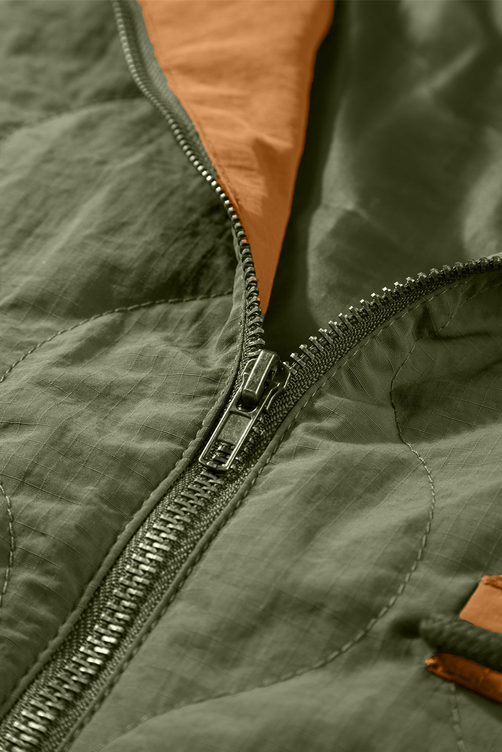 Gray Stitching Quilted Drawstring Jacket